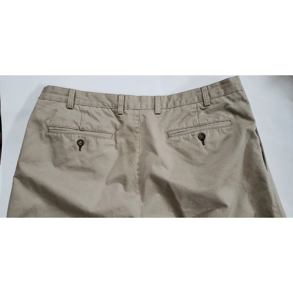 Orvis Mens Dress Pants Kight‎ Khaki Zip Fly Pockets No Cuff Pleated Cotton 40
